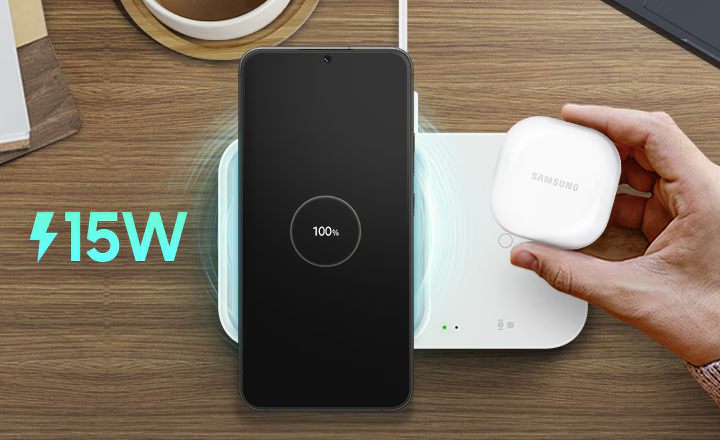 Chargeur duo sans fil rapide 15W Samsung
